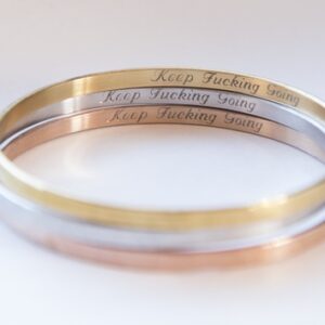 Hidden Message Keep Fucking Going Bracelet, Personalized Engraved