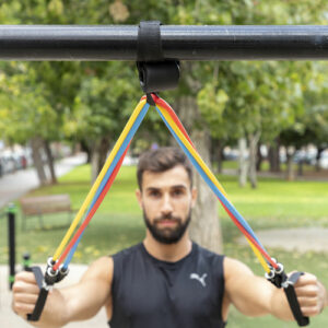 Set of Resistance Bands with Accessories and Exercise Guide Rebainer