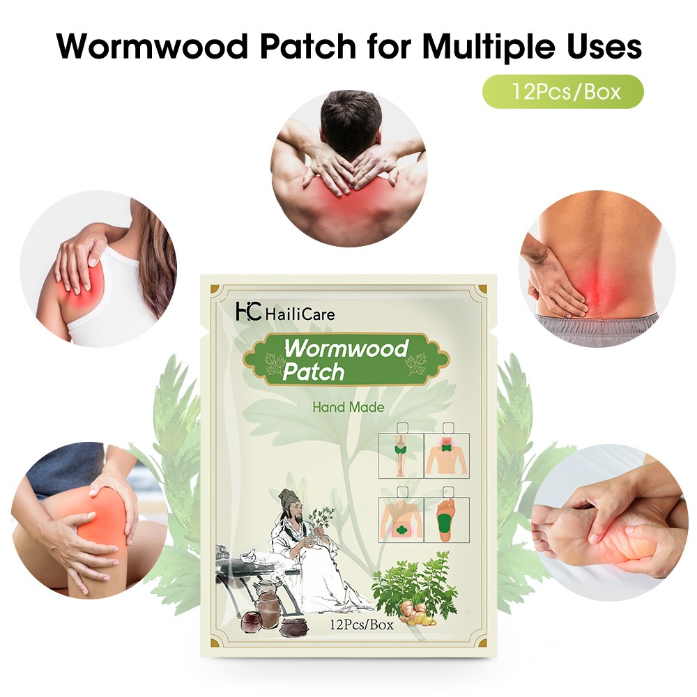 12pieces/Bag Foot Neck Knee Waist Massage Stickers Wormwood Natural Plant Self-heating Relief Joint Ache Pain Cinnamon Ginger - Image 2