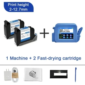 DCODE Blauw XMINI 12,7 mm draagbare mini draagbare thermische inkjetprinter Tekst QR Barcode Afbeelding Batchnummer Logo Datum Label Coder