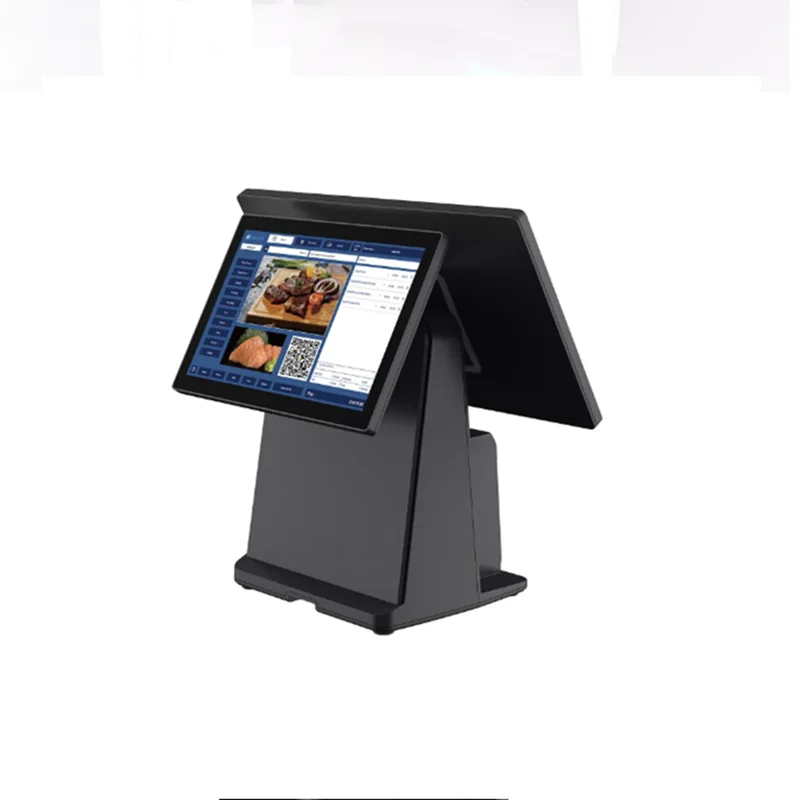 Nieuw product 14,1 inch windows touch POS-machine interne 80 mm printer Alles-in-één pc-scanfunctie met 7 '' klantendisplay