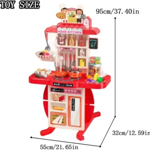 EPT 95cm Toys Family Kids Kitchen Toys Cooking Simulation Table Kitchen Set Children Play House Toys