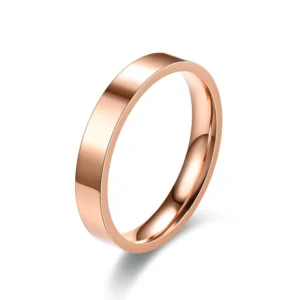 4Mm Eenvoud Platte Roestvrijstalen Ringen Japanse Koreaanse Mode Glanzend Titanium Stalen Vingerringen Voor Jeugdjongen Meisje Sieraden