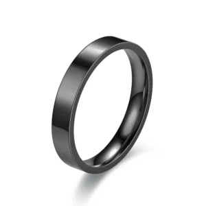 4Mm Eenvoud Platte Roestvrijstalen Ringen Japanse Koreaanse Mode Glanzend Titanium Stalen Vingerringen Voor Jeugdjongen Meisje Sieraden