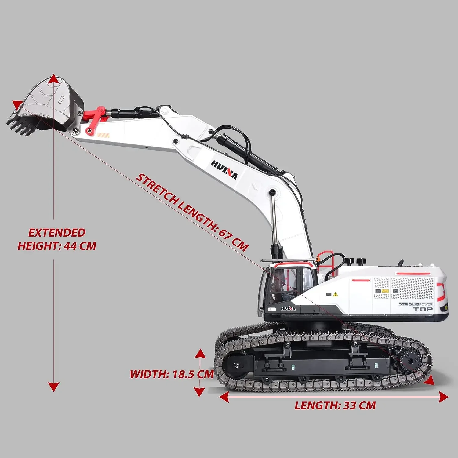 EPT 1:14 Remote Control Model Full Metal Hydraulic Set Huina 1594 Rc Excavator Toy