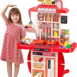 EPT 95cm Toys Family Kids Kitchen Toys Cooking Simulation Table Kitchen Set Children Play House Toys