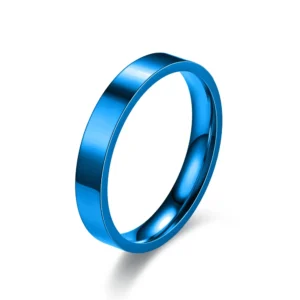 4Mm Eenvoud Platte Roestvrijstalen Ringen Japanse Koreaanse Mode Glanzend Titanium Stalen Vingerringen Voor Jeugdjongen Meisje Sieraden