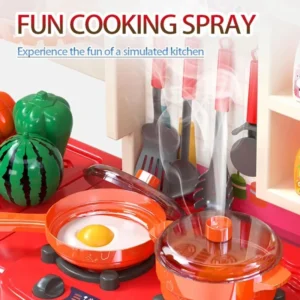 EPT 95cm Toys Family Kids Kitchen Toys Cooking Simulation Table Kitchen Set Children Play House Toys