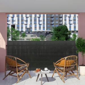 PVC Privacy Screen Mat with Cable Ties, Opaque Fence with Unbendable with ridge Design, Privacy & Wind Protective Screen Roll, Weatherproof Outdoor Fence for Garden, Balcony and Patio (Length:80cm - 180cm; Width:300cm/ 400cm/ 500 cm, Grey, Bamboo, Green, Brown)