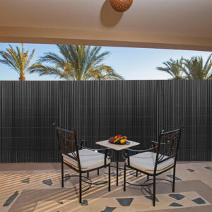 PVC Privacy Screen Mat with Cable Ties, Opaque Fence with Unbendable with ridge Design, Privacy & Wind Protective Screen Roll, Weatherproof Outdoor Fence for Garden, Balcony and Patio (Length:80cm - 180cm; Width:300cm/ 400cm/ 500 cm, Grey, Bamboo, Green, Brown)