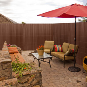 PVC Privacy Screen Mat with Cable Ties, Opaque Fence with Unbendable with ridge Design, Privacy & Wind Protective Screen Roll, Weatherproof Outdoor Fence for Garden, Balcony and Patio (Length:80cm - 180cm; Width:300cm/ 400cm/ 500 cm, Grey, Bamboo, Green, Brown)