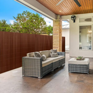 PVC Privacy Screen Mat with Cable Ties, Opaque Fence with Unbendable with ridge Design, Privacy & Wind Protective Screen Roll, Weatherproof Outdoor Fence for Garden, Balcony and Patio (Length:80cm - 180cm; Width:300cm/ 400cm/ 500 cm, Grey, Bamboo, Green, Brown)
