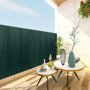 PVC Privacy Screen Mat with Cable Ties, Opaque Fence with Unbendable with ridge Design, Privacy & Wind Protective Screen Roll, Weatherproof Outdoor Fence for Garden, Balcony and Patio (Length:80cm - 180cm; Width:300cm/ 400cm/ 500 cm, Grey, Bamboo, Green, Brown)