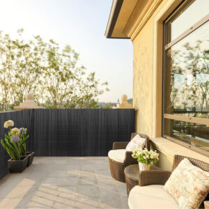 PVC Privacy Screen Mat with Cable Ties, Opaque Fence with Unbendable with ridge Design, Privacy & Wind Protective Screen Roll, Weatherproof Outdoor Fence for Garden, Balcony and Patio (Length:80cm - 180cm; Width:300cm/ 400cm/ 500 cm, Grey, Bamboo, Green, Brown)