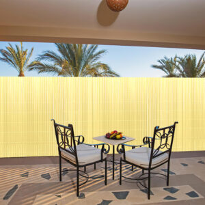 PVC Privacy Screen Mat with Cable Ties, Opaque Fence with Unbendable with ridge Design, Privacy & Wind Protective Screen Roll, Weatherproof Outdoor Fence for Garden, Balcony and Patio (Length:80cm - 180cm; Width:300cm/ 400cm/ 500 cm, Grey, Bamboo, Green, Brown)