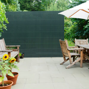 PVC Privacy Screen Mat with Cable Ties, Opaque Fence with Unbendable with ridge Design, Privacy & Wind Protective Screen Roll, Weatherproof Outdoor Fence for Garden, Balcony and Patio (Length:80cm - 180cm; Width:300cm/ 400cm/ 500 cm, Grey, Bamboo, Green, Brown)