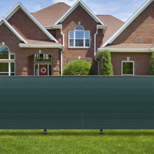PVC Privacy Screen Mat with Cable Ties, Opaque Fence with Unbendable with ridge Design, Privacy & Wind Protective Screen Roll, Weatherproof Outdoor Fence for Garden, Balcony and Patio (Length:80cm - 180cm; Width:300cm/ 400cm/ 500 cm, Grey, Bamboo, Green, Brown)