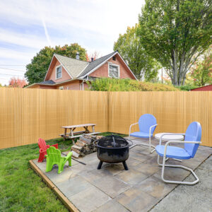 PVC Privacy Screen Mat with Cable Ties, Opaque Fence with Unbendable with ridge Design, Privacy & Wind Protective Screen Roll, Weatherproof Outdoor Fence for Garden, Balcony and Patio (Length:80cm - 180cm; Width:300cm/ 400cm/ 500 cm, Grey, Bamboo, Green, Brown)