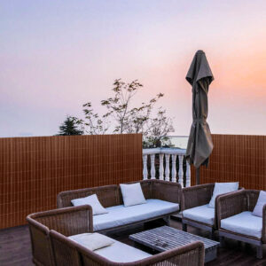 PVC Privacy Screen Mat with Cable Ties, Opaque Fence with Unbendable with ridge Design, Privacy & Wind Protective Screen Roll, Weatherproof Outdoor Fence for Garden, Balcony and Patio (Length:80cm - 180cm; Width:300cm/ 400cm/ 500 cm, Grey, Bamboo, Green, Brown)