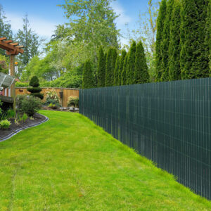 PVC Privacy Screen Mat with Cable Ties, Opaque Fence with Unbendable with ridge Design, Privacy & Wind Protective Screen Roll, Weatherproof Outdoor Fence for Garden, Balcony and Patio (Length:80cm - 180cm; Width:300cm/ 400cm/ 500 cm, Grey, Bamboo, Green, Brown)