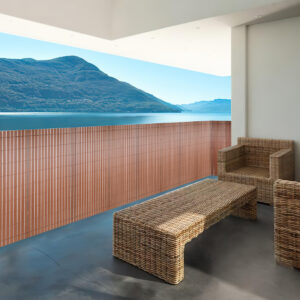 PVC Privacy Screen Mat with Cable Ties, Opaque Fence with Unbendable with ridge Design, Privacy & Wind Protective Screen Roll, Weatherproof Outdoor Fence for Garden, Balcony and Patio (Length:80cm - 180cm; Width:300cm/ 400cm/ 500 cm, Grey, Bamboo, Green, Brown)