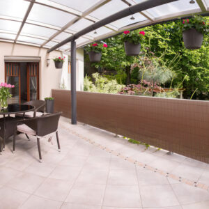 PVC Privacy Screen Mat with Cable Ties, Opaque Fence with Unbendable with ridge Design, Privacy & Wind Protective Screen Roll, Weatherproof Outdoor Fence for Garden, Balcony and Patio (Length:80cm - 180cm; Width:300cm/ 400cm/ 500 cm, Grey, Bamboo, Green, Brown)