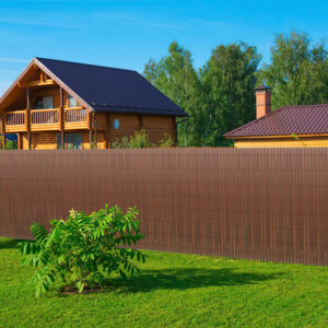 PVC Privacy Screen Mat with Cable Ties, Opaque Fence with Unbendable with ridge Design, Privacy & Wind Protective Screen Roll, Weatherproof Outdoor Fence for Garden, Balcony and Patio (Length:80cm - 180cm; Width:300cm/ 400cm/ 500 cm, Grey, Bamboo, Green, Brown)