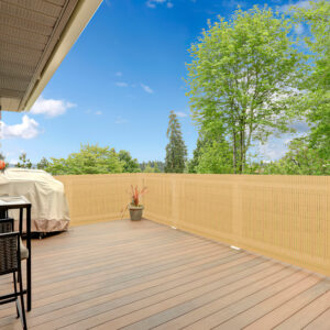 PVC Privacy Screen Mat with Cable Ties, Opaque Fence with Unbendable with ridge Design, Privacy & Wind Protective Screen Roll, Weatherproof Outdoor Fence for Garden, Balcony and Patio (Length:80cm - 180cm; Width:300cm/ 400cm/ 500 cm, Grey, Bamboo, Green, Brown)