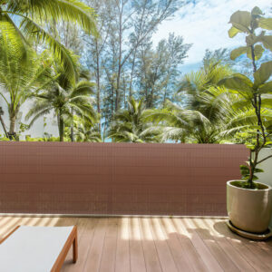 PVC Privacy Screen Mat with Cable Ties, Opaque Fence with Unbendable with ridge Design, Privacy & Wind Protective Screen Roll, Weatherproof Outdoor Fence for Garden, Balcony and Patio (Length:80cm - 180cm; Width:300cm/ 400cm/ 500 cm, Grey, Bamboo, Green, Brown)