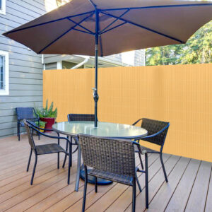 PVC Privacy Screen Mat with Cable Ties, Opaque Fence with Unbendable with ridge Design, Privacy & Wind Protective Screen Roll, Weatherproof Outdoor Fence for Garden, Balcony and Patio (Length:80cm - 180cm; Width:300cm/ 400cm/ 500 cm, Grey, Bamboo, Green, Brown)
