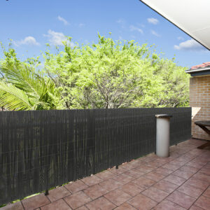 PVC Privacy Screen Mat with Cable Ties, Opaque Fence with Unbendable with ridge Design, Privacy & Wind Protective Screen Roll, Weatherproof Outdoor Fence for Garden, Balcony and Patio (Length:80cm - 180cm; Width:300cm/ 400cm/ 500 cm, Grey, Bamboo, Green, Brown)