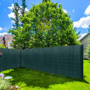PVC Privacy Screen Mat with Cable Ties, Opaque Fence with Unbendable with ridge Design, Privacy & Wind Protective Screen Roll, Weatherproof Outdoor Fence for Garden, Balcony and Patio (Length:80cm - 180cm; Width:300cm/ 400cm/ 500 cm, Grey, Bamboo, Green, Brown)