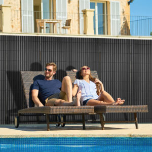 PVC Privacy Screen Mat with Cable Ties, Opaque Fence with Unbendable with ridge Design, Privacy & Wind Protective Screen Roll, Weatherproof Outdoor Fence for Garden, Balcony and Patio (Length:80cm - 180cm; Width:300cm/ 400cm/ 500 cm, Grey, Bamboo, Green, Brown)