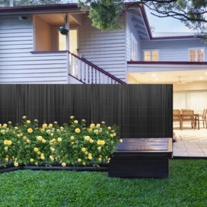 PVC Privacy Screen Mat with Cable Ties, Opaque Fence with Unbendable with ridge Design, Privacy & Wind Protective Screen Roll, Weatherproof Outdoor Fence for Garden, Balcony and Patio (Length:80cm - 180cm; Width:300cm/ 400cm/ 500 cm, Grey, Bamboo, Green, Brown)