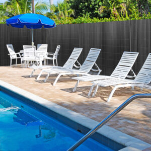 PVC Privacy Screen Mat with Cable Ties, Opaque Fence with Unbendable with ridge Design, Privacy & Wind Protective Screen Roll, Weatherproof Outdoor Fence for Garden, Balcony and Patio (Length:80cm - 180cm; Width:300cm/ 400cm/ 500 cm, Grey, Bamboo, Green, Brown)