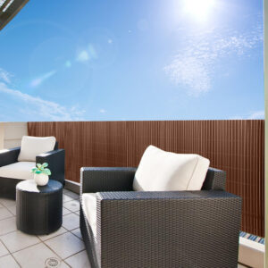 PVC Privacy Screen Mat with Cable Ties, Opaque Fence with Unbendable with ridge Design, Privacy & Wind Protective Screen Roll, Weatherproof Outdoor Fence for Garden, Balcony and Patio (Length:80cm - 180cm; Width:300cm/ 400cm/ 500 cm, Grey, Bamboo, Green, Brown)
