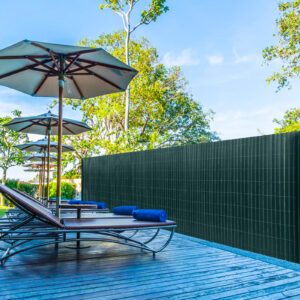 PVC Privacy Screen Mat with Cable Ties, Opaque Fence with Unbendable with ridge Design, Privacy & Wind Protective Screen Roll, Weatherproof Outdoor Fence for Garden, Balcony and Patio (Length:80cm - 180cm; Width:300cm/ 400cm/ 500 cm, Grey, Bamboo, Green, Brown)
