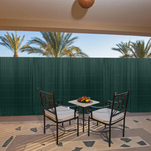 PVC Privacy Screen Mat with Cable Ties, Opaque Fence with Unbendable with ridge Design, Privacy & Wind Protective Screen Roll, Weatherproof Outdoor Fence for Garden, Balcony and Patio (Length:80cm - 180cm; Width:300cm/ 400cm/ 500 cm, Grey, Bamboo, Green, Brown)