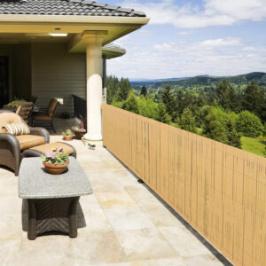 PVC Privacy Screen Mat with Cable Ties, Opaque Fence with Unbendable with ridge Design, Privacy & Wind Protective Screen Roll, Weatherproof Outdoor Fence for Garden, Balcony and Patio (Length:80cm - 180cm; Width:300cm/ 400cm/ 500 cm, Grey, Bamboo, Green, Brown)