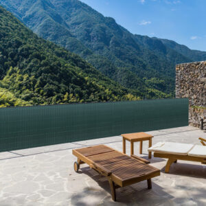 PVC Privacy Screen Mat with Cable Ties, Opaque Fence with Unbendable with ridge Design, Privacy & Wind Protective Screen Roll, Weatherproof Outdoor Fence for Garden, Balcony and Patio (Length:80cm - 180cm; Width:300cm/ 400cm/ 500 cm, Grey, Bamboo, Green, Brown)