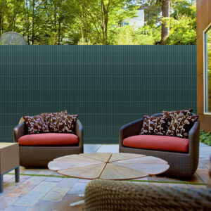 PVC Privacy Screen Mat with Cable Ties, Opaque Fence with Unbendable with ridge Design, Privacy & Wind Protective Screen Roll, Weatherproof Outdoor Fence for Garden, Balcony and Patio (Length:80cm - 180cm; Width:300cm/ 400cm/ 500 cm, Grey, Bamboo, Green, Brown)