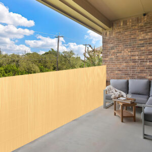 PVC Privacy Screen Mat with Cable Ties, Opaque Fence with Unbendable with ridge Design, Privacy & Wind Protective Screen Roll, Weatherproof Outdoor Fence for Garden, Balcony and Patio (Length:80cm - 180cm; Width:300cm/ 400cm/ 500 cm, Grey, Bamboo, Green, Brown)