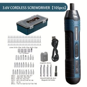 3.6V lithium cordless screwdriver Cordless Electric Screwdriver Set Power Screwdriver 4 torque setting