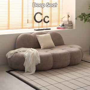 200.66 cm modern cloud shaped compression sofa, packaged in a box - no assembly required, soft ice fleece fabric&memory sponge filling pad, ergonomic support, non slip base, suitable for living rooms, bedrooms, and small space apartments