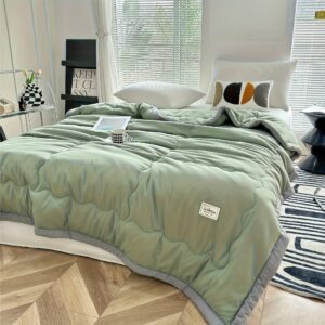 Ultra-Soft Lightweight All-Season Comforter - 100% Polyester, Machine Washable, Breathable & Light Beige-Friendly, Contemporary Style with Fantasy Pattern & Applique Trim for Bedroom, Sofa, Camping, Travel, Sofa Throw, Stylish Bedding, Microfiber Filling