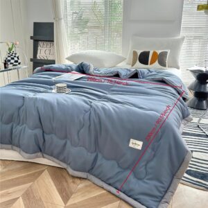 Ultra-Soft Lightweight All-Season Comforter - 100% Polyester, Machine Washable, Breathable & Light Beige-Friendly, Contemporary Style with Fantasy Pattern & Applique Trim for Bedroom, Sofa, Camping, Travel, Sofa Throw, Stylish Bedding, Microfiber Filling