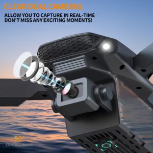 E88 Dual-Camera Drone - Supports Wi-Fi, App Control, Suitable for Outdoor Use, Ideal for Beginners with Altitude Hold, USB Charging, Long Battery Life - Perfect Gift - Dual-Camera, Foldable Remote-Controlled Quadcopter with Altitude Hold, Remote Control Toy, Budget-Friendly Drone for Indoor And Outdoor Use, Holiday Gift.