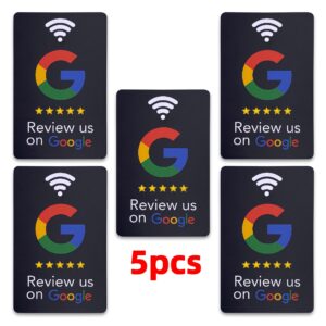 N Tag215 NFC Card, Supports Google Reviews, with NFC Tag- 13.56MHz, PVC Material, 504 Bytes Memory, - Suitable for Businesses and Office - Display Reviews and Promote Social Media - Ideal Gift for Entrepreneurs and Marketing People