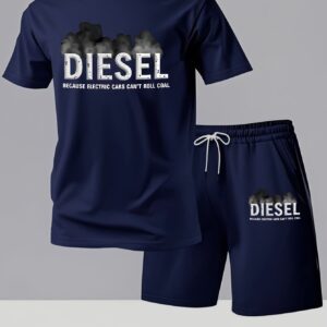 Men'S New Daily Comfortable Two-Piece Set, Including Short-Sleeved Shirt And Shorts, Perfect Choice