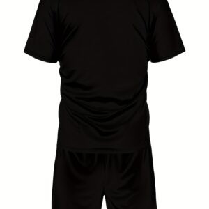 Men'S Fashion Round Neck Short Sleeve Set, Popular T-Shirt Top and Shorts in Europe and America, Spanish Style Outfit